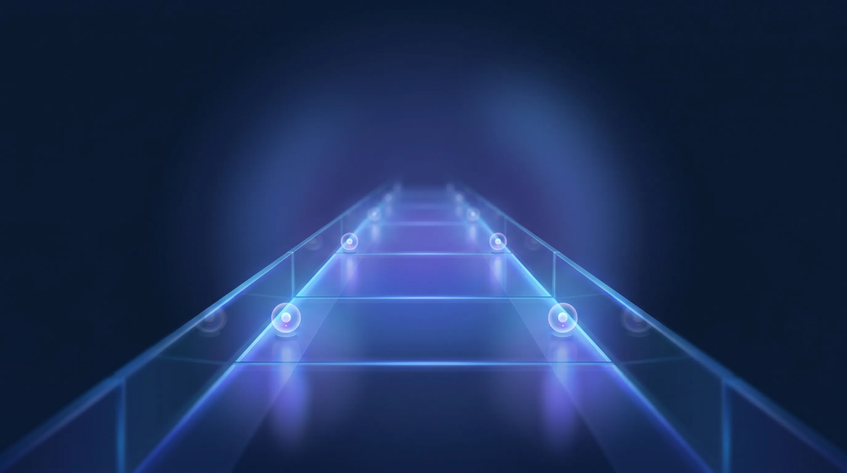 Chemin de verre lumineux jalonné d'étapes, image d'un contrat clair et sans piège