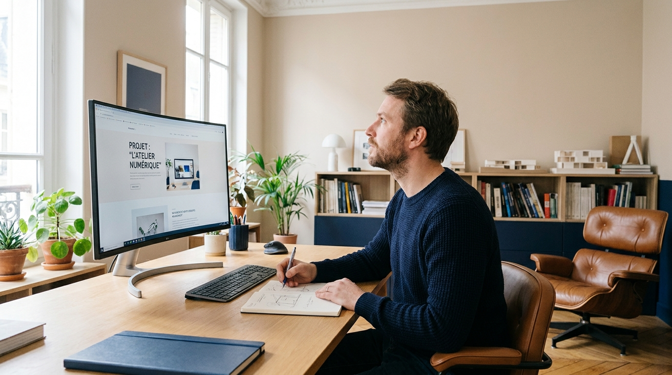 Designer Inleven au travail dans son studio