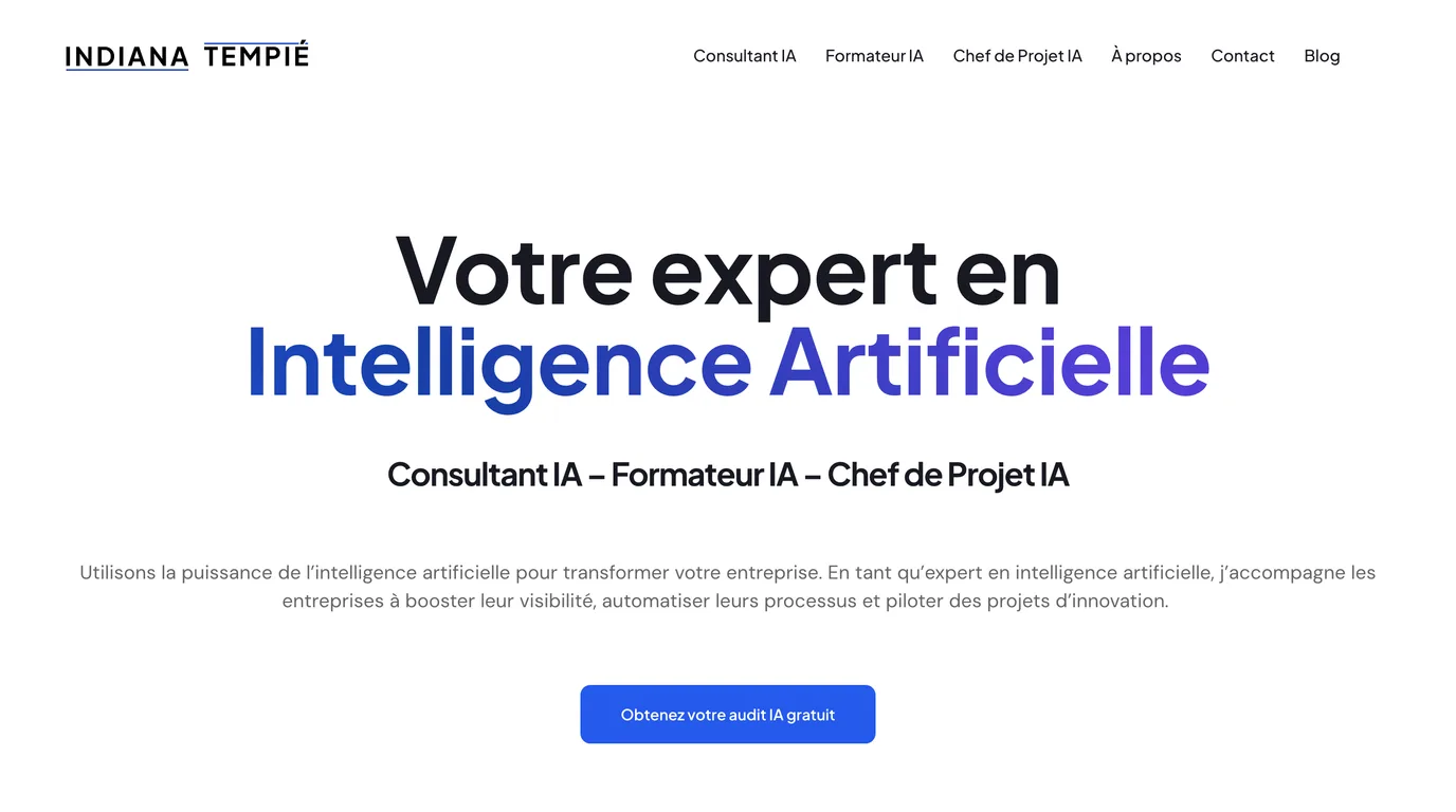 Aperçu du site Indiana Tempié